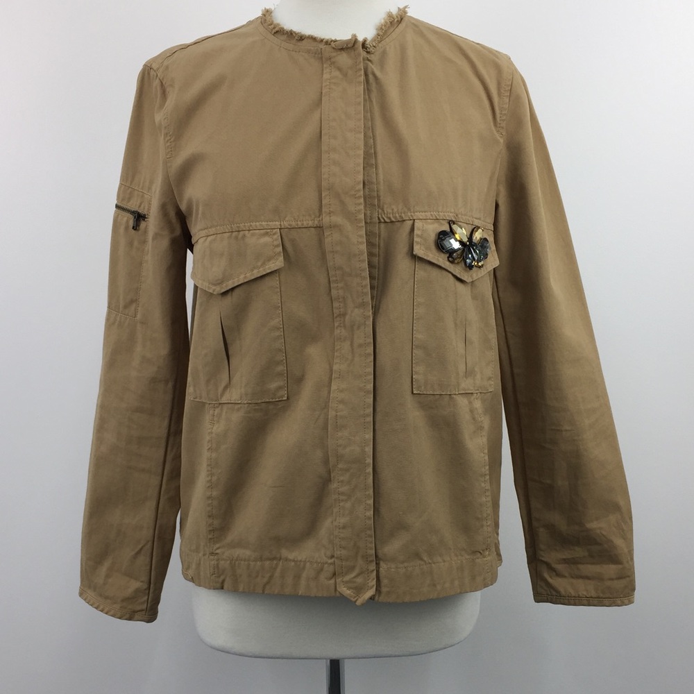 Zara Tan Jacket with Embellishment